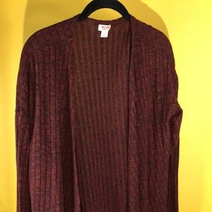 Maroon long sleeve cardigan